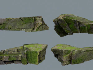 Mossy rocks 3D Model
