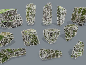 Mossy rocks 3D Model