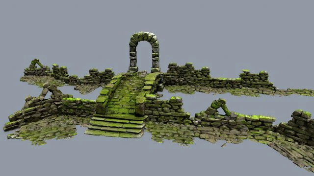 Ruin set 3D Model .c4d .max .obj .3ds .fbx .stl .blend 