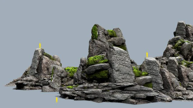 Cliff rocks 3D Model .c4d .max .obj .3ds .fbx .stl .blend