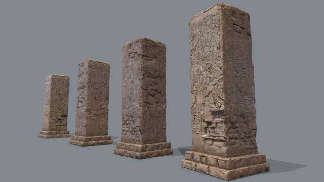 Old ruins Model 3D .c4d .max .obj .3ds .fbx .stl .blend 