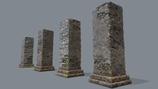 Old ruins Model 3D .c4d .max .obj .3ds .fbx .stl .blend 