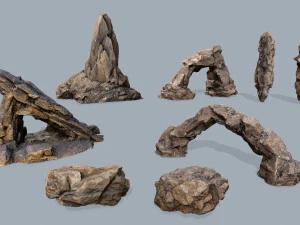 砂漠の岩 3Dモデル