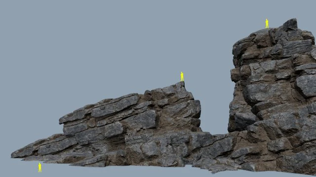 Cliff rocks 3D Model .c4d .max .obj .3ds .fbx .stl .blend 