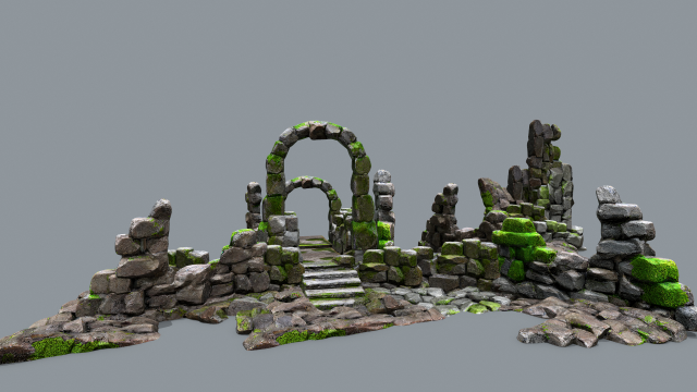 Wall set 3D Model .c4d .max .obj .3ds .fbx .stl .blend 