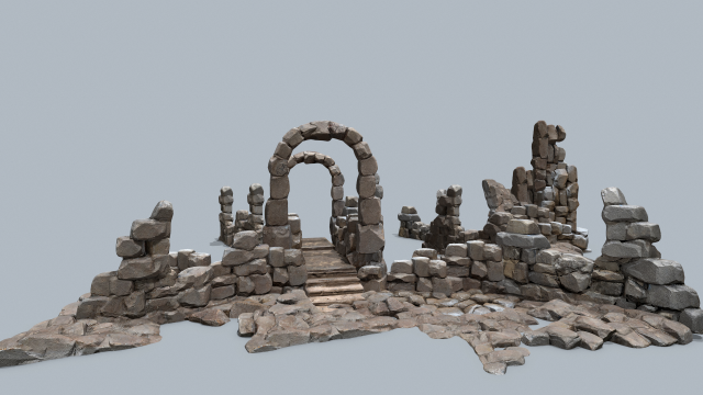 Ruin wall Modèle 3D .c4d .max .obj .3ds .fbx .stl .blend 