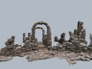 Ruin wall 3D मॉडल