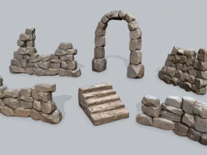 Ruina, ściana Model 3D