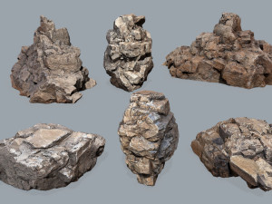 Desert rocks 3D मॉडल