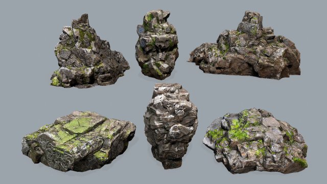 Maya Ruin rocks Modelo 3D .c4d .max .obj .3ds .fbx .stl .blend 