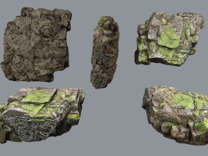 Maya Ruin rocks Modelo 3D