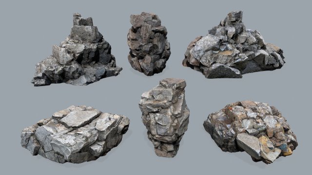 Cliff rocks 3D Model .c4d .max .obj .3ds .fbx .stl .blend 