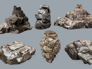 Cliff rocks Model 3D