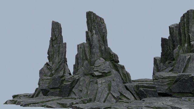 Cliff rocks 3D Model .c4d .max .obj .3ds .fbx .stl .blend