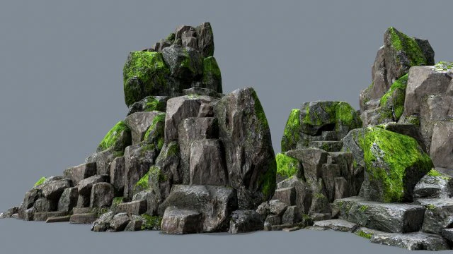 Forest rocks 3D Model .c4d .max .obj .3ds .fbx .stl .blend 