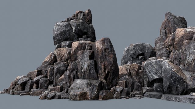 Volcanic rocks 3D Model .c4d .max .obj .3ds .fbx .stl .blend