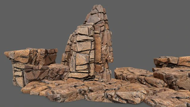 Desert rocks 3D Model .c4d .max .obj .3ds .fbx .stl .blend 