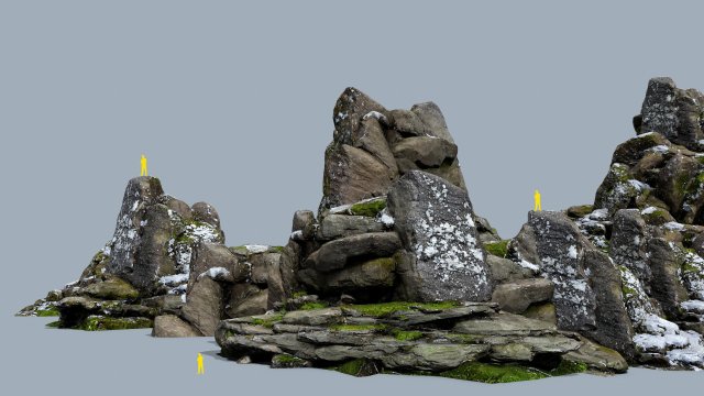 Cliff rocks 3D Model .c4d .max .obj .3ds .fbx .stl .blend 