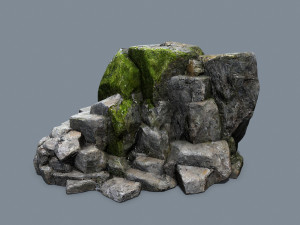 Mossy cliff rocks 3D 模型