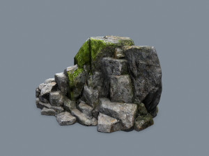 Mossy cliff rocks 3D 模型