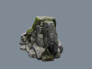 Mossy cliff rocks 3D Model