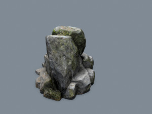 Mossy cliff rocks 3D 模型
