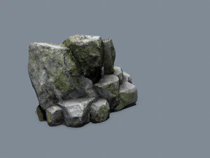 Mossy cliff rocks 3D Model