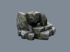 Mossy cliff rocks 3D 模型