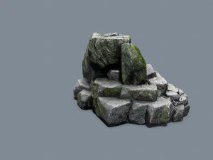 Mossy cliff rocks 3D Model