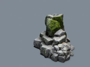 Mossy cliff rocks 3D Model