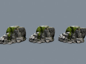 Mossy cliff rocks 3D 模型