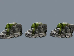 Mossy cliff rocks 3D Model