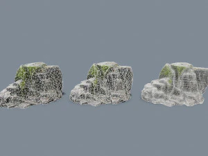 Mossy cliff rocks 3D Model