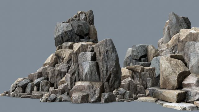 Cliff rocks 3D Model .c4d .max .obj .3ds .fbx .stl .blend