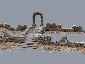 Parede em ru&iacute;nas Modelo 3D