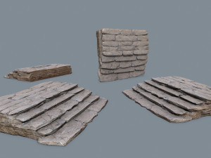 Ruin wall Model 3D