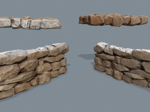 Ruin wall Model 3D