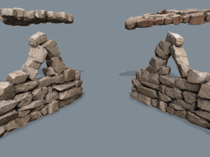 Ruin wall Model 3D