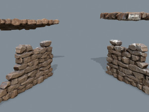 Ruin wall Model 3D