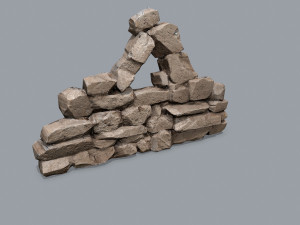 Ruin wall Model 3D