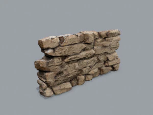 Ruin wall 3D Model