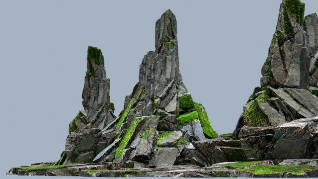 Mossy rocks 3D 模型 .c4d .max .obj .3ds .fbx .stl .blend