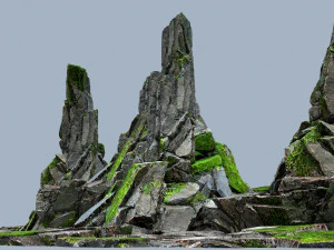 Omszałe skały Model 3D