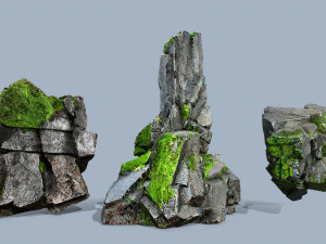 Mossy rocks 3D 模型