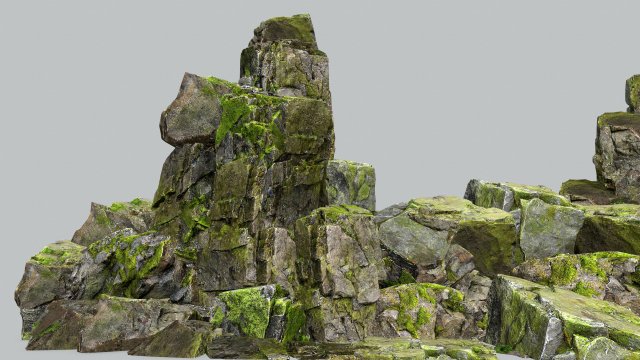 Mossy rocks 3Dモデル .c4d .max .obj .3ds .fbx .stl .blend 