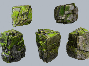 Mossy rocks 3Dモデル