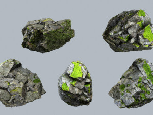 Mossy rocks 3Dモデル