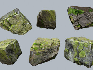 Mossy rocks 3Dモデル