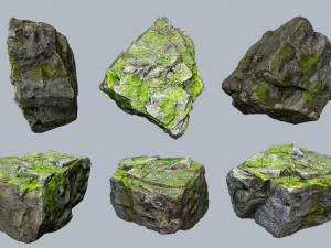 Mossy rocks 3D Model