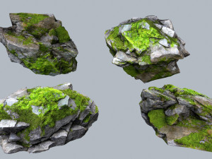 Mossy rocks 3Dモデル